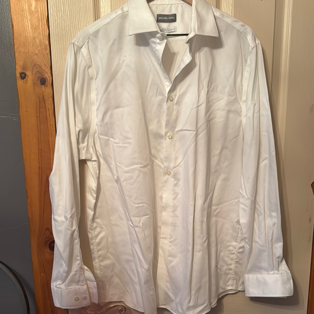 Michael Kors White Dress Shirt Classic Formal Attire